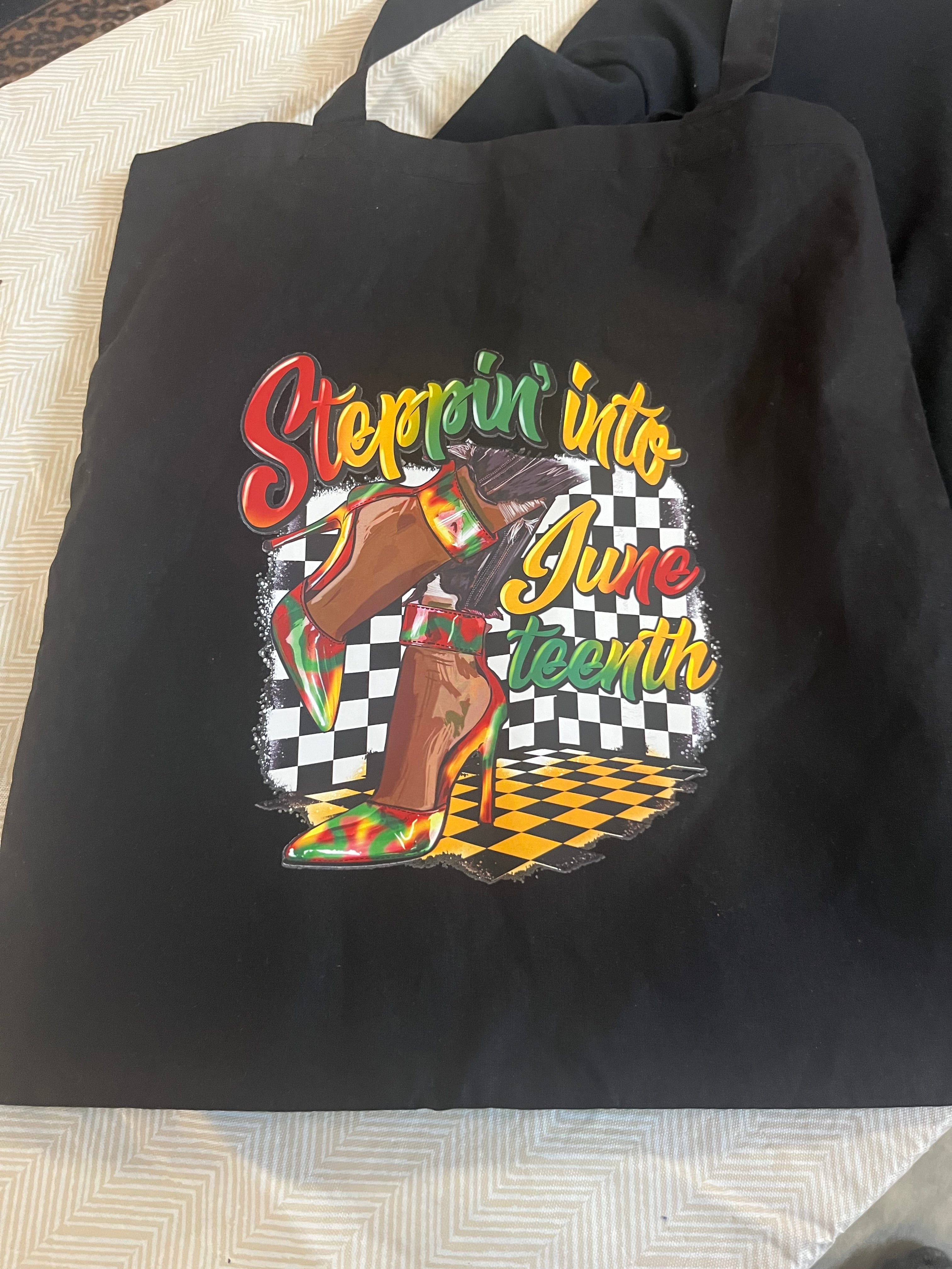Juneteenth women feet tote bag