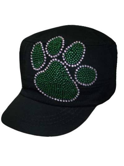 Green Paw Rhinestone CADET Cap