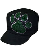 Green Paw Rhinestone CADET Cap